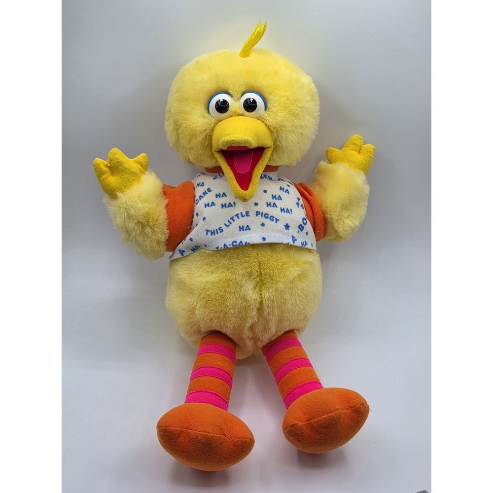Vintage Sesame Street Big Bird TALKING Peek a Boo Plush Tyco 16" Playtime 1996